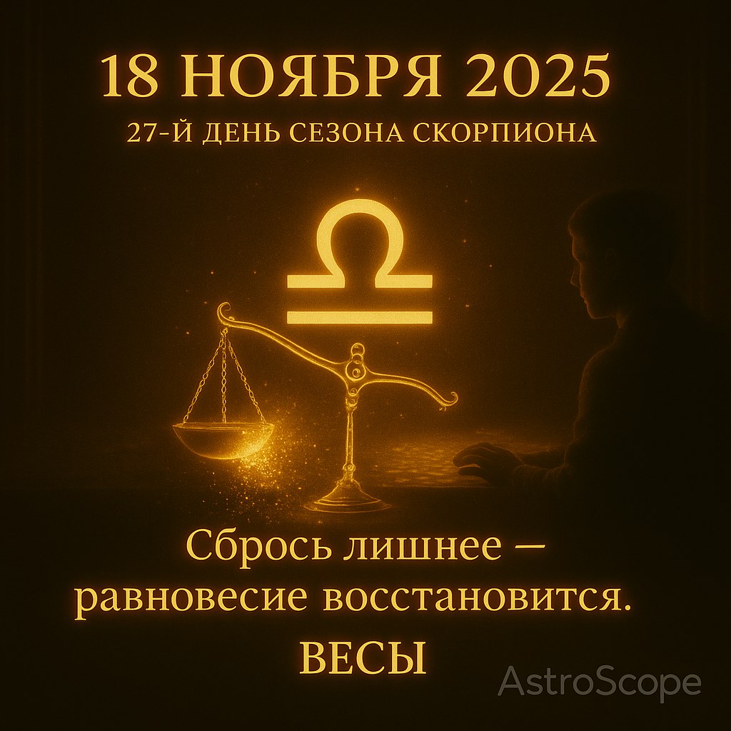♎ Весы 18 ноября 2025 — День возвращения внутреннего равновесия