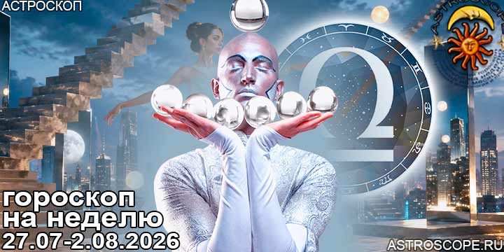 Весы и ваш гороскоп на неделю по аспектам периода с 27 июля по 2 августа 2026