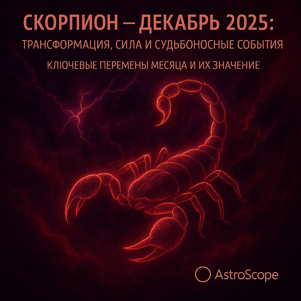 Скорпионы, декабрь 2025 — ваш месяц возрождения, силы и внутренней ясности