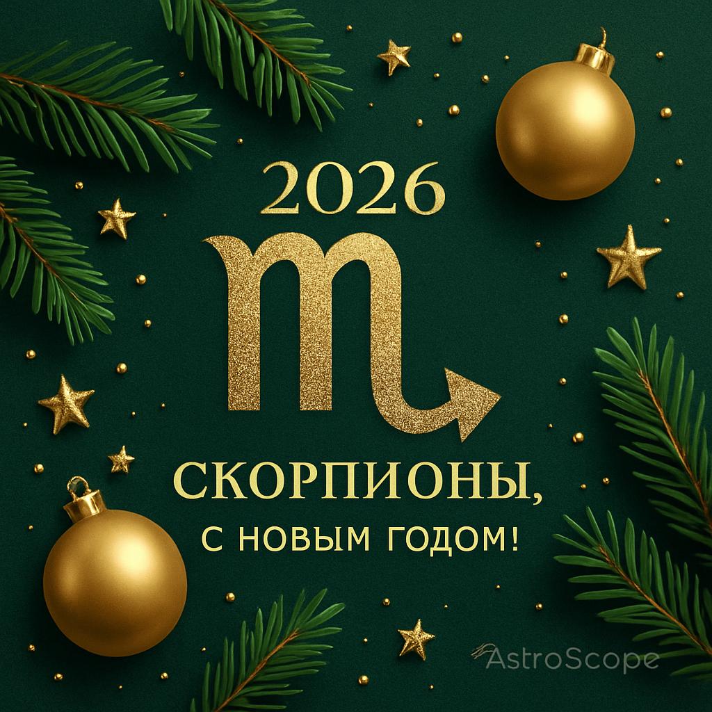 Скорпион — поздравление с Новым 2026 годом | AstroScope