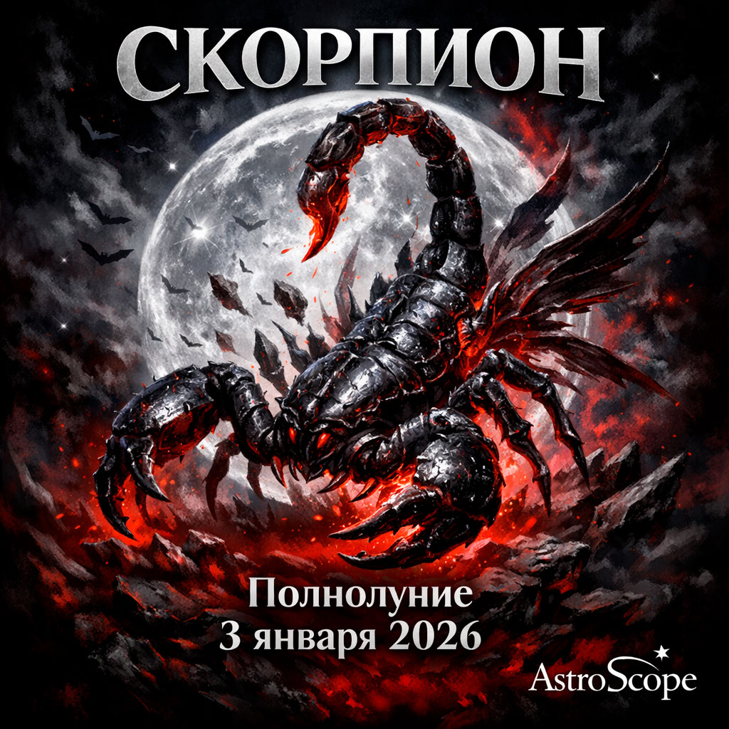 ♏ СКОРПИОН Полнолуние 3 января 2026: внутренняя алхимия и перерождение