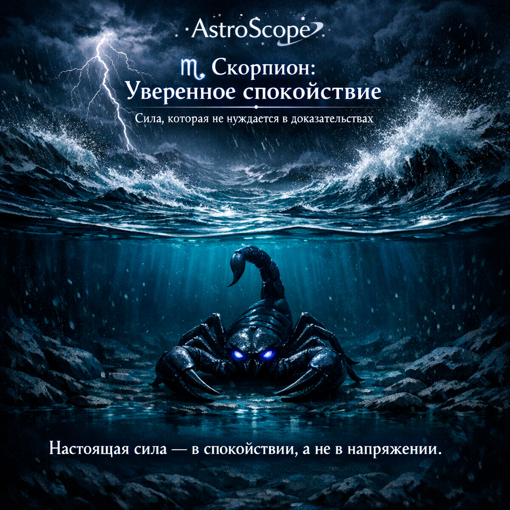 ♏ Скорпион: День уверенного спокойствия Сила, которая не нуждается в доказательствах