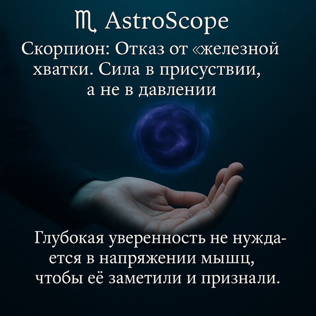 ♏️ Скорпион: 28 января — Сила в присутствии, а не в давлении