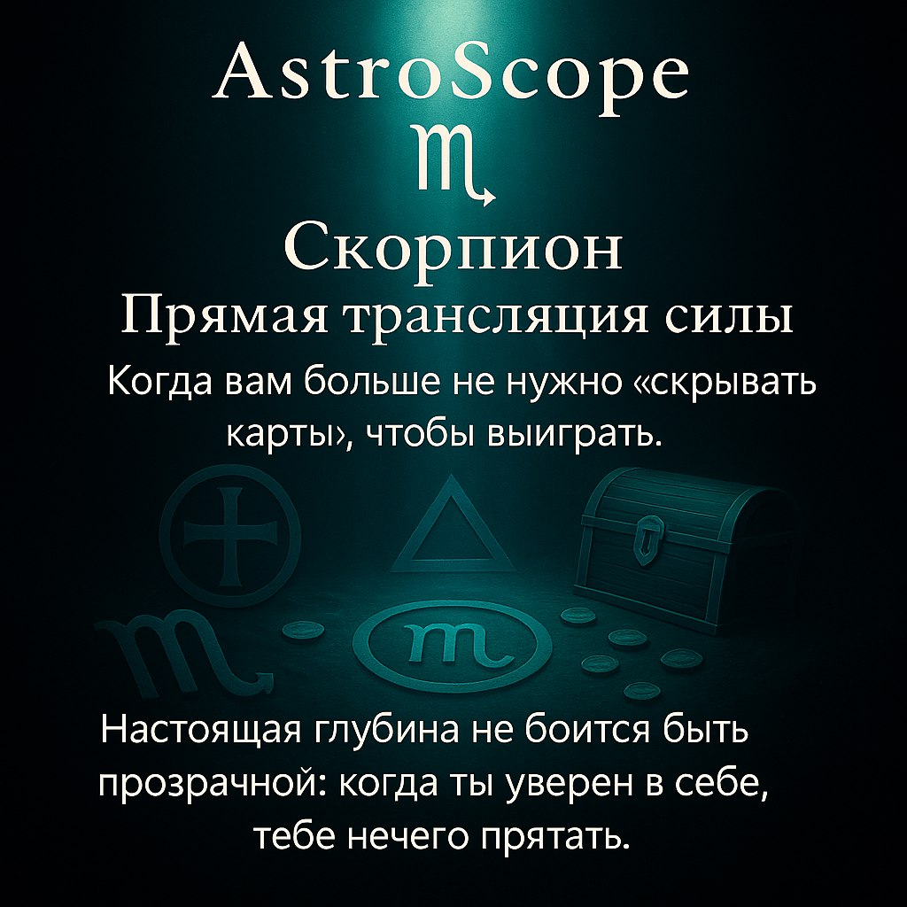 ♏️ Скорпион: когда вам больше не нужно «скрывать карты», чтобы выиграть
