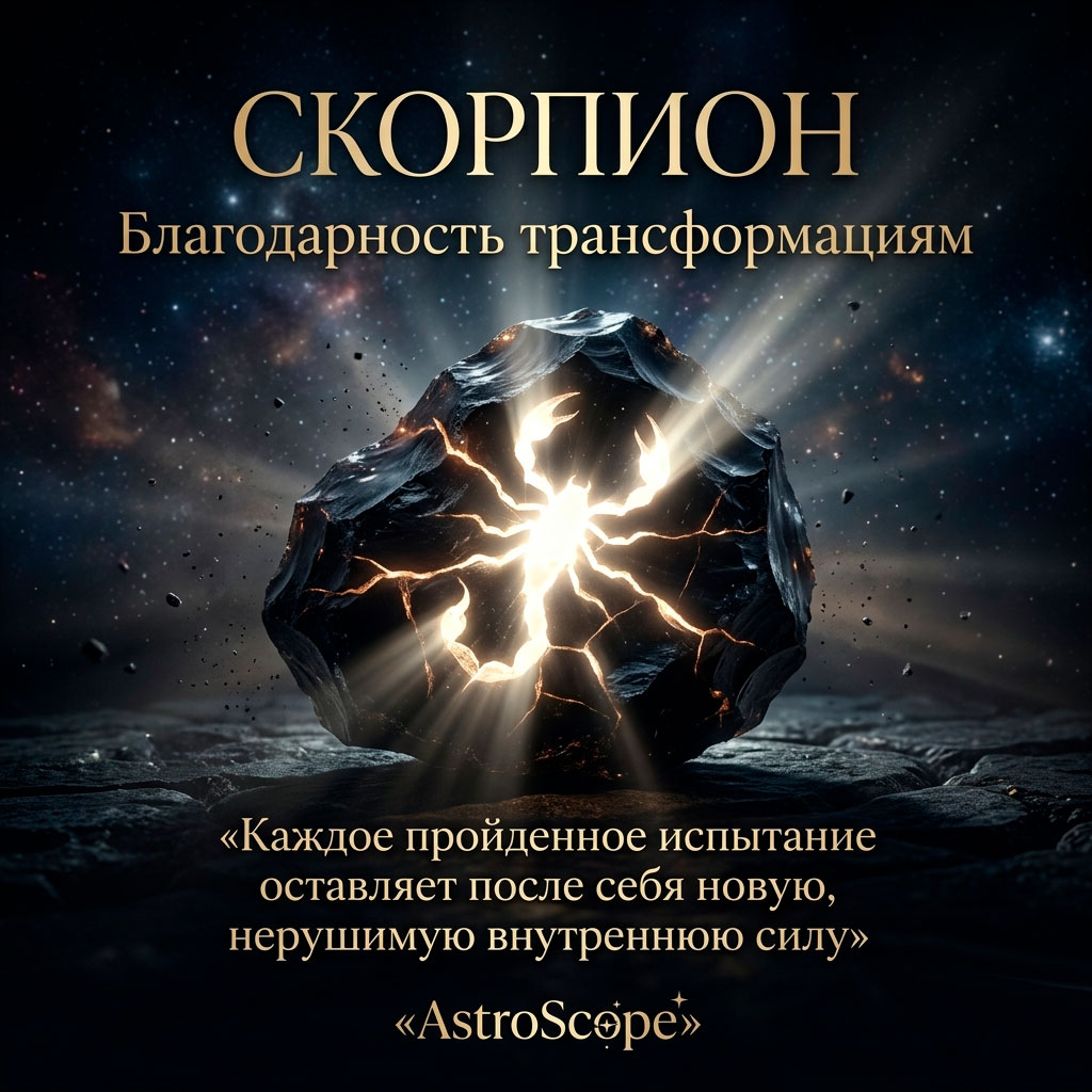 ♏ Скорпион, энергия 10 июля: Благодарность кризисам и трансформациям