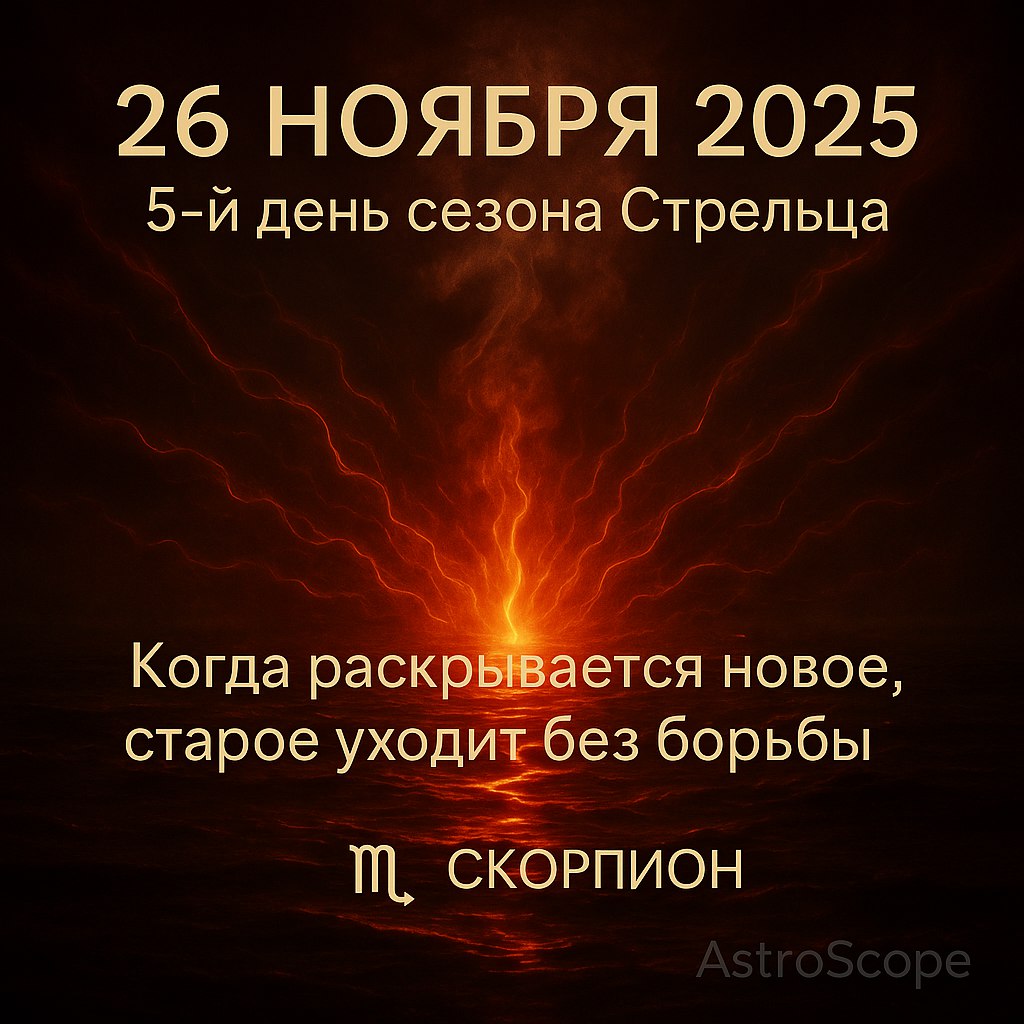 ♏ Скорпион 26 ноября 2025 — время обновления и внутренней силы