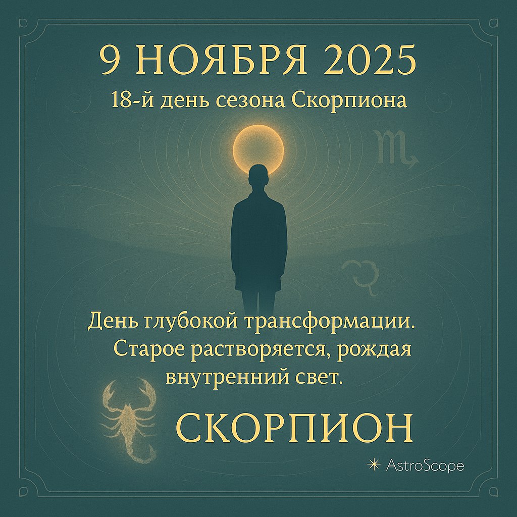 Энергия Скорпиона 9 ноября 2025 — день внутреннего перерождения