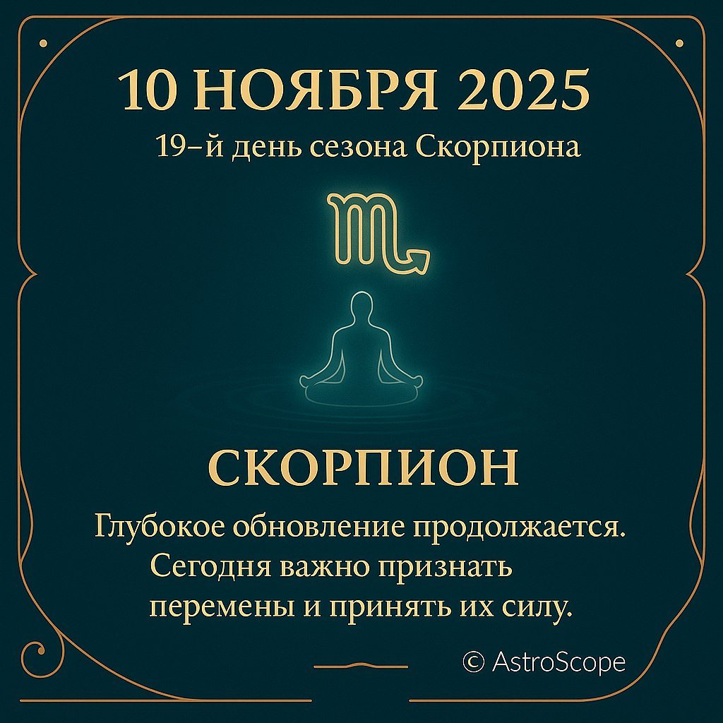 Скорпион 10 ноября 2025 — день принятия перемен