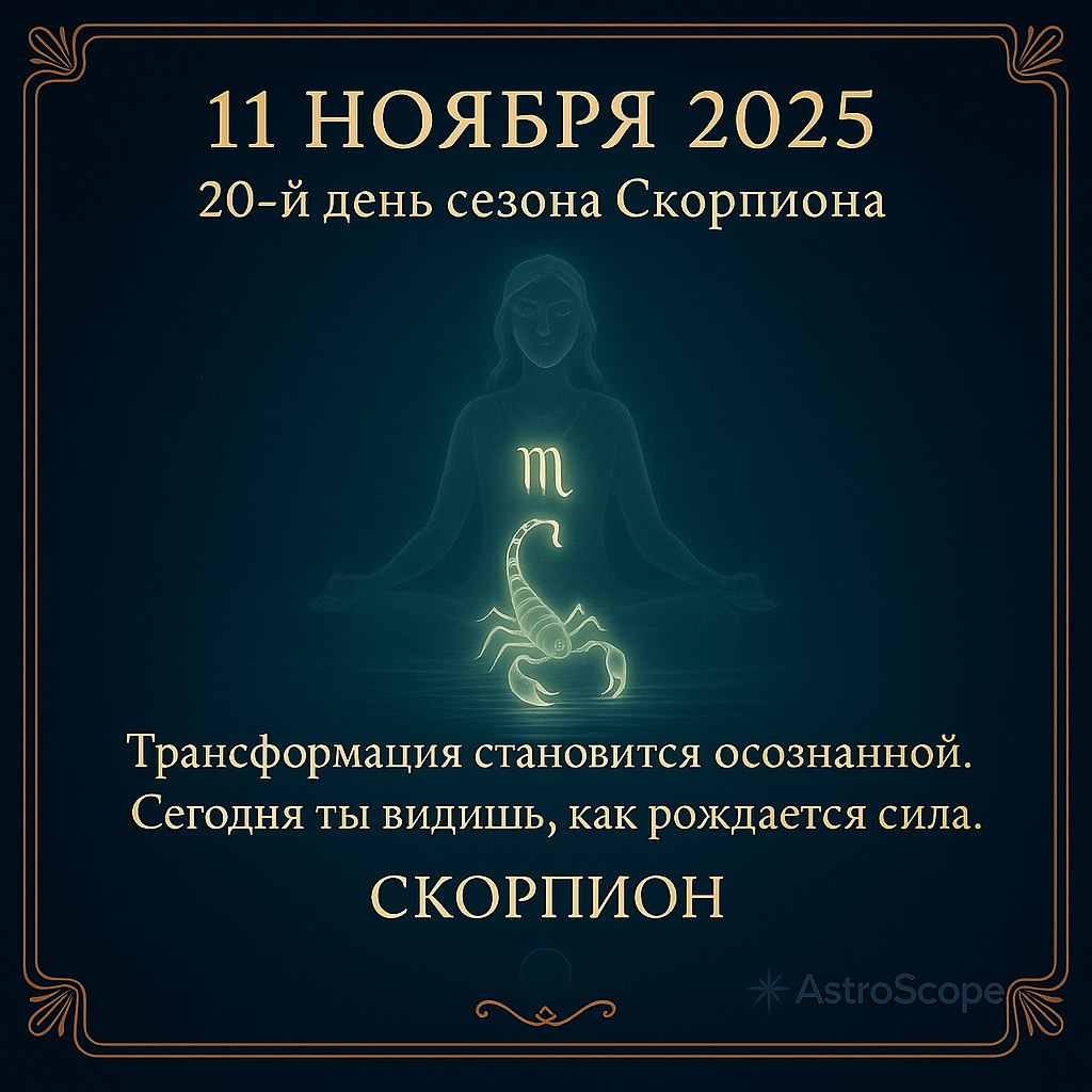 ♏ Скорпион 11 ноября 2025 — момент пробуждения внутренней силы