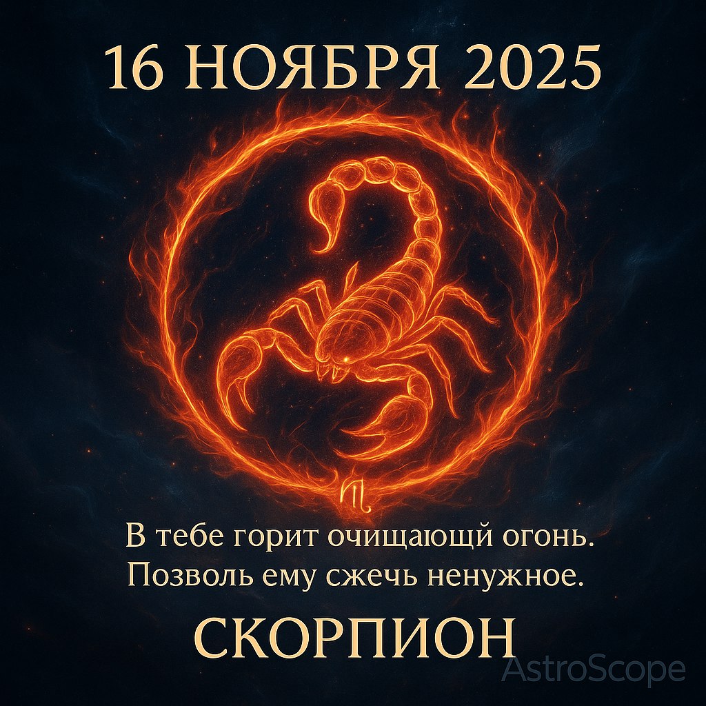 Скорпион 16 ноября 2025 — время внутреннего обновления