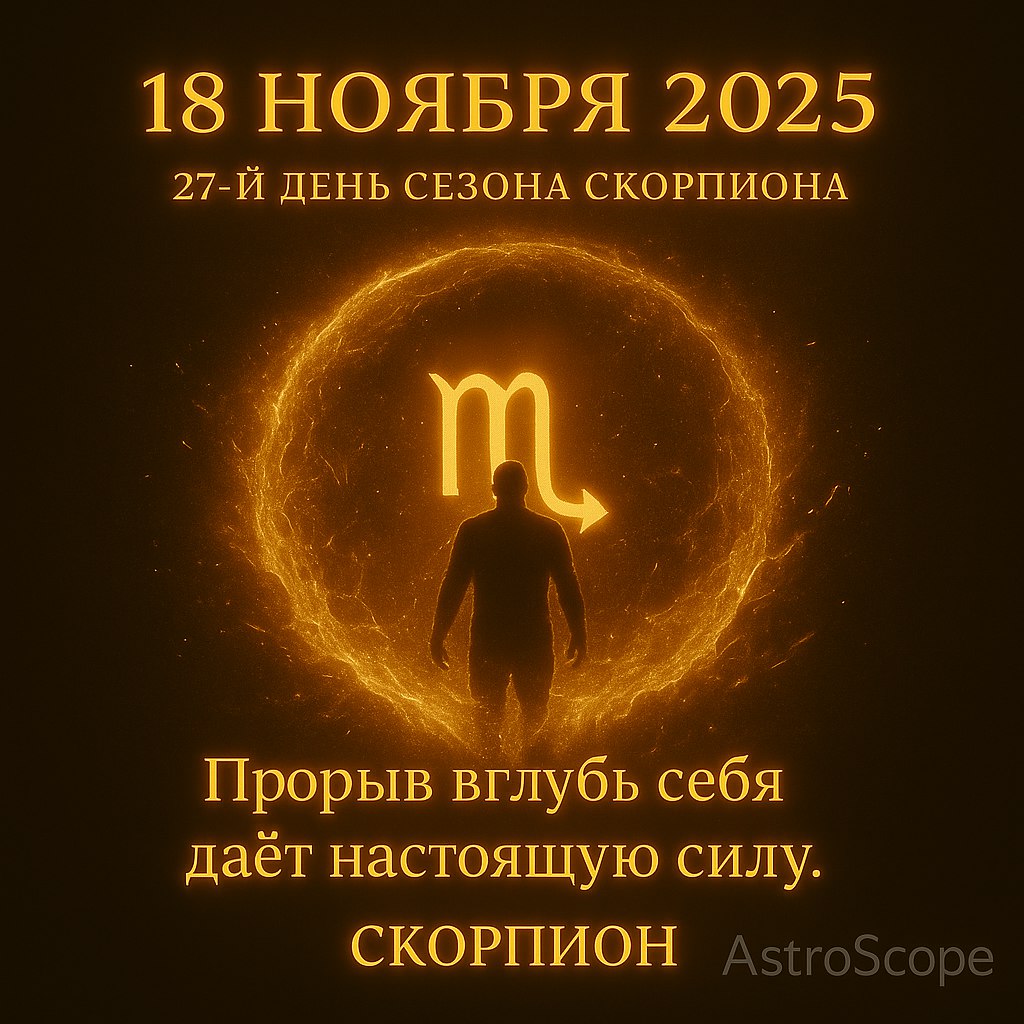 ♏ Скорпион 18 ноября 2025 — Время глубинных открытий