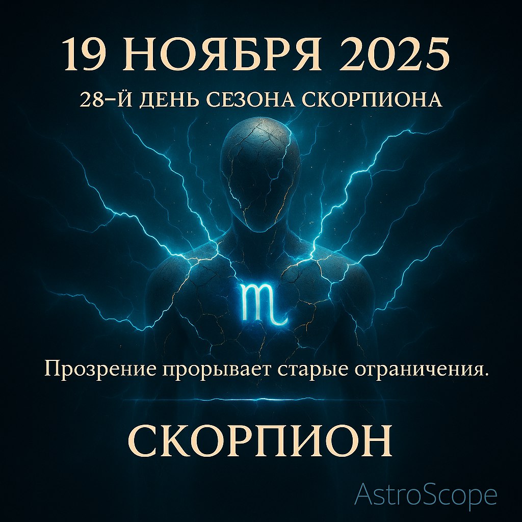 ♏ Скорпион 19 ноября 2025 — Время внутреннего прорыва и обновления