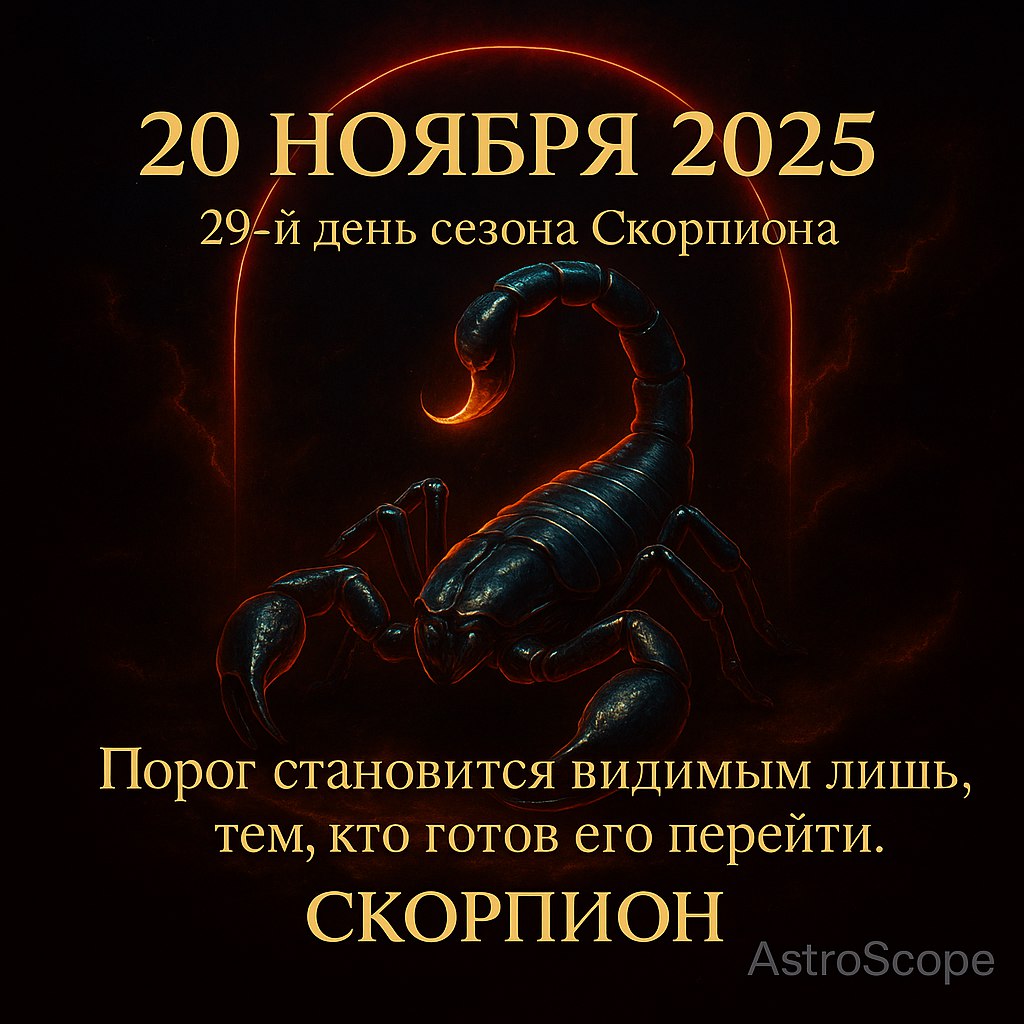 Скорпион 20 ноября 2025 — шаг за границу возможного