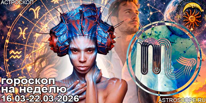Скорпион и ваш гороскоп на неделю по аспектам периода с 16 марта по 22 марта 2026
