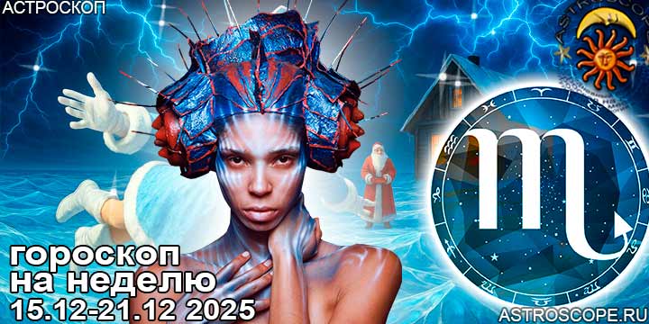 Скорпион и ваш гороскоп на неделю по аспектам периода с 15 декабря по 21 декабря 2025