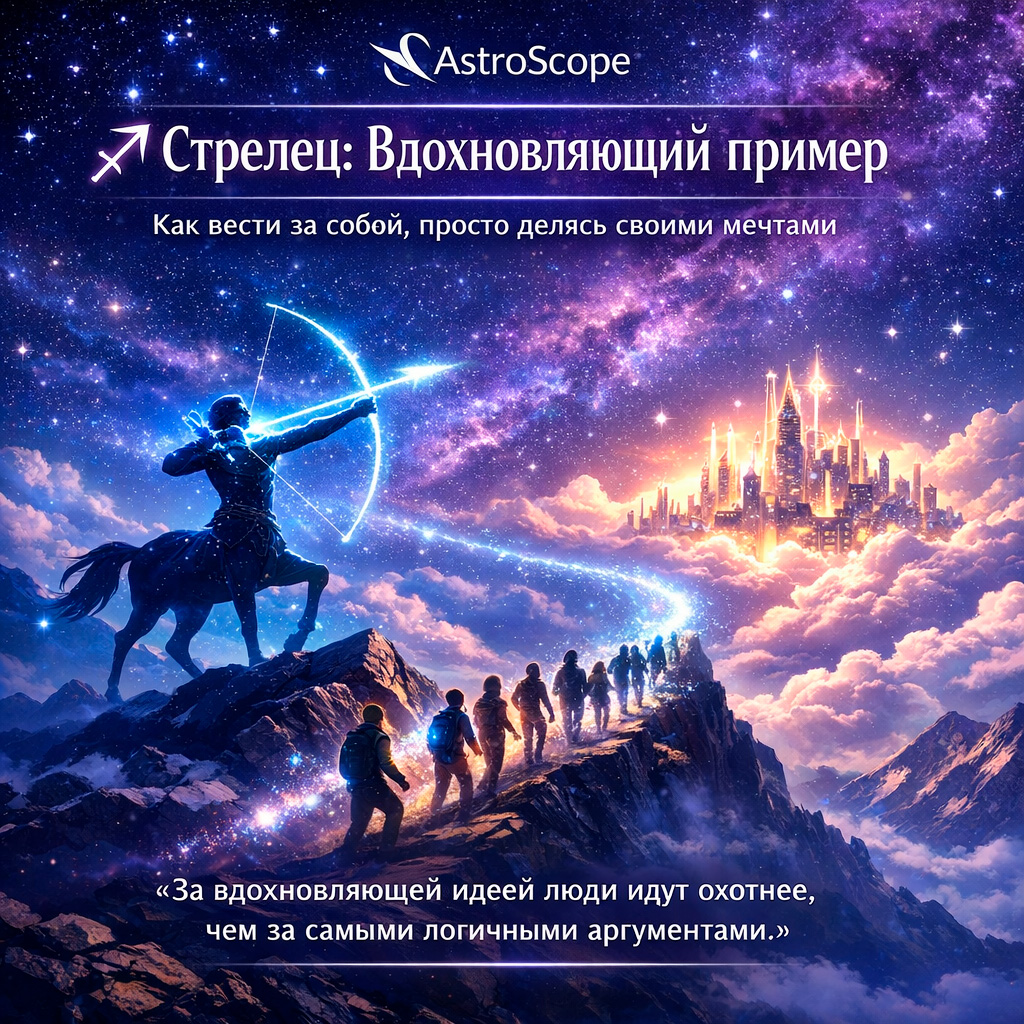 ♐ Стрелец: День вдохновляющего примера Как вести за собой, просто делясь своими мечтами