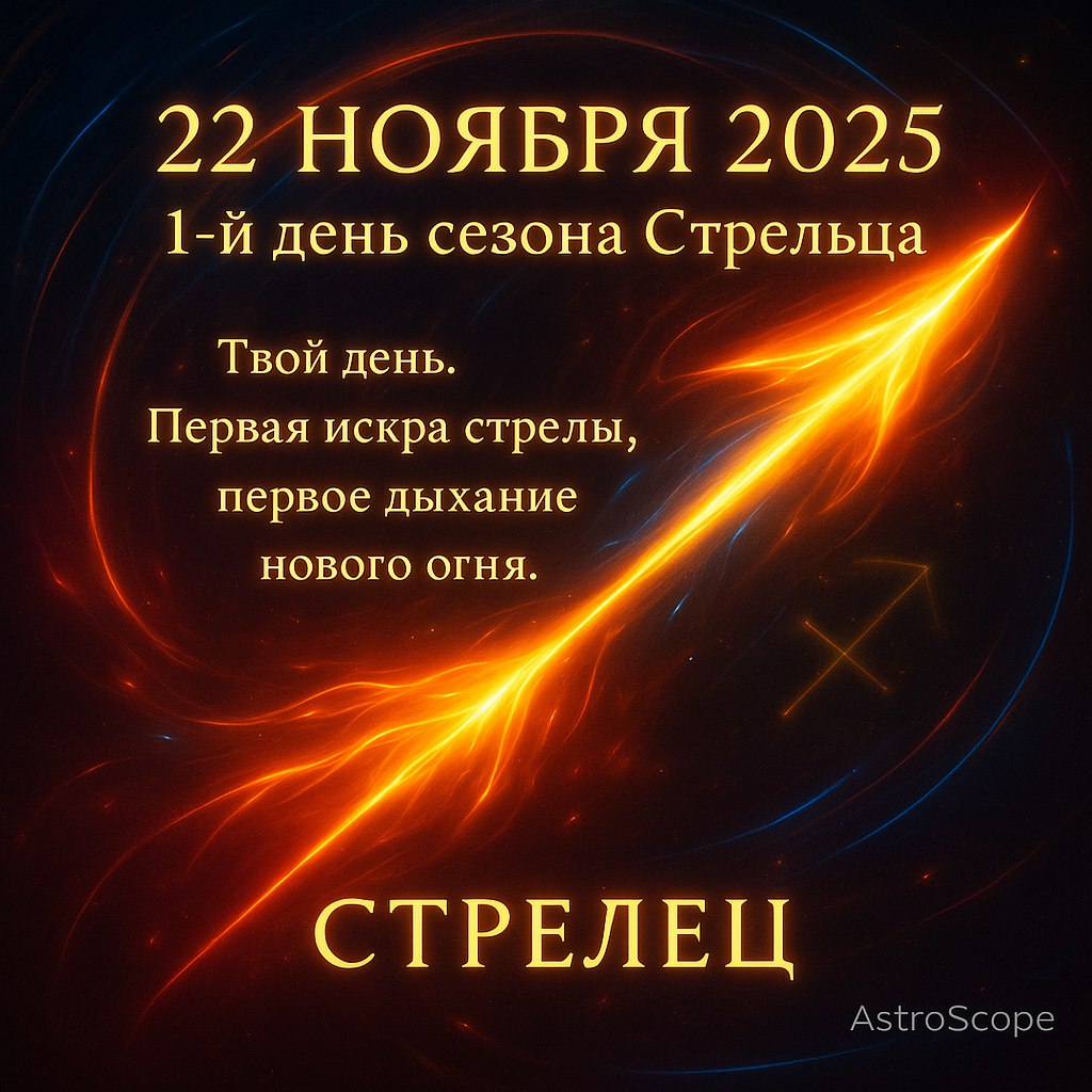 Стрелец 22 ноября 2025 — время первой искры и нового огня