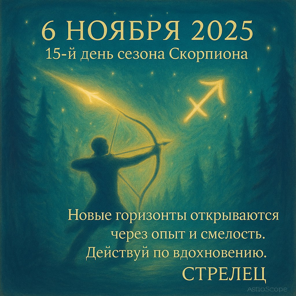 Новые горизонты для Стрельца — 6 ноября 2025