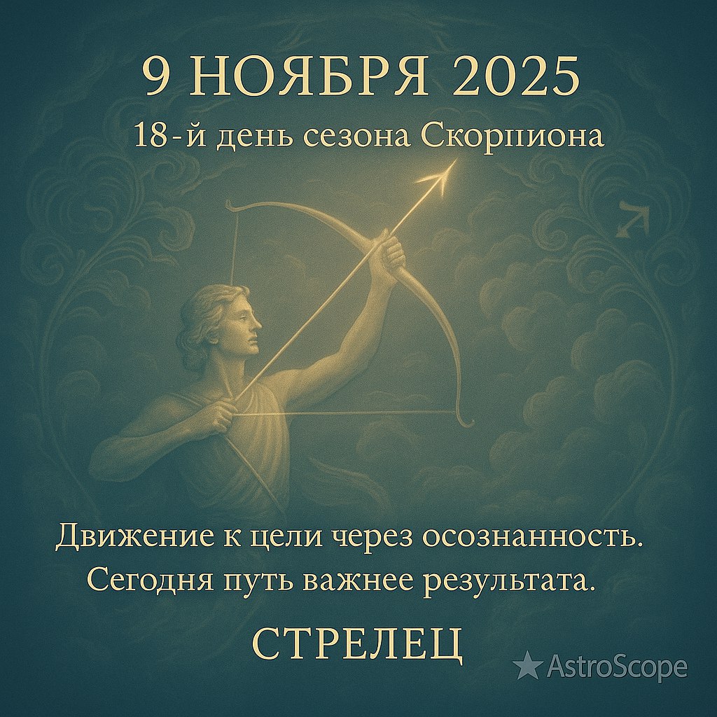 Стрелец 9 ноября 2025 — сила осознанного движения вперёд