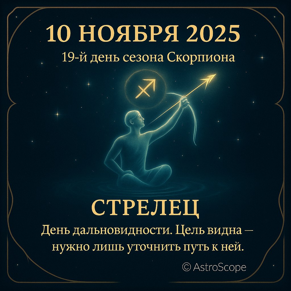 ♐ Стрелец 10 ноября 2025 — день дальновидности