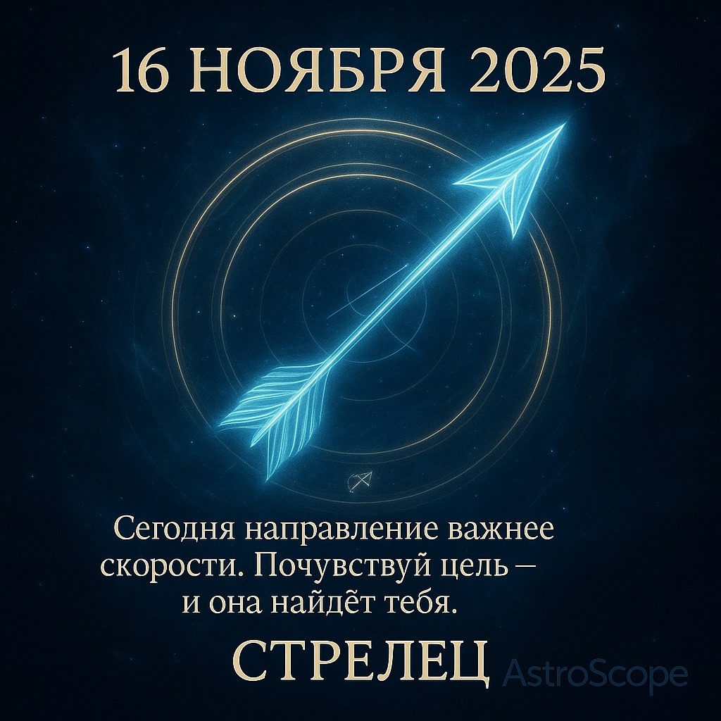 Стрелец 16 ноября 2025 — стрела, которая знает свой путь