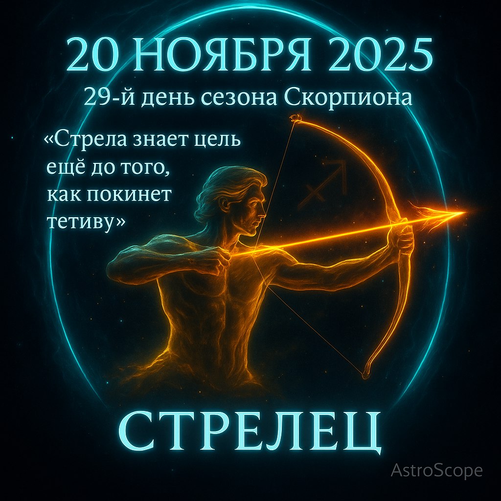 Стрелец 20 ноября 2025 — стрела намерения устремляется в будущее