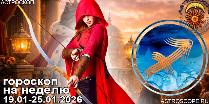 Стрелец и ваш гороскоп на неделю по аспектам периода с 19 января по 25 января 2026
