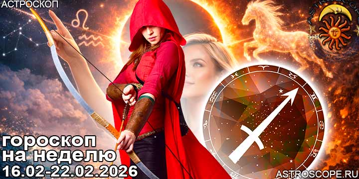Стрелец и ваш гороскоп на неделю по аспектам периода с 16 февраля по 22 февраля 2026