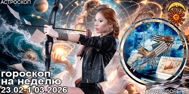 Стрелец и ваш гороскоп на неделю по аспектам периода с 23 февраля по 1 марта 2026