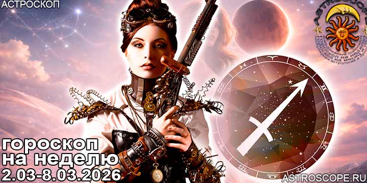 Стрелец и ваш гороскоп на неделю по аспектам периода с 2 марта по 8 марта 2026