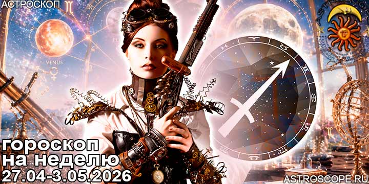 Стрелец и ваш гороскоп на неделю по аспектам периода с 27 апреля по 3 мая 2026