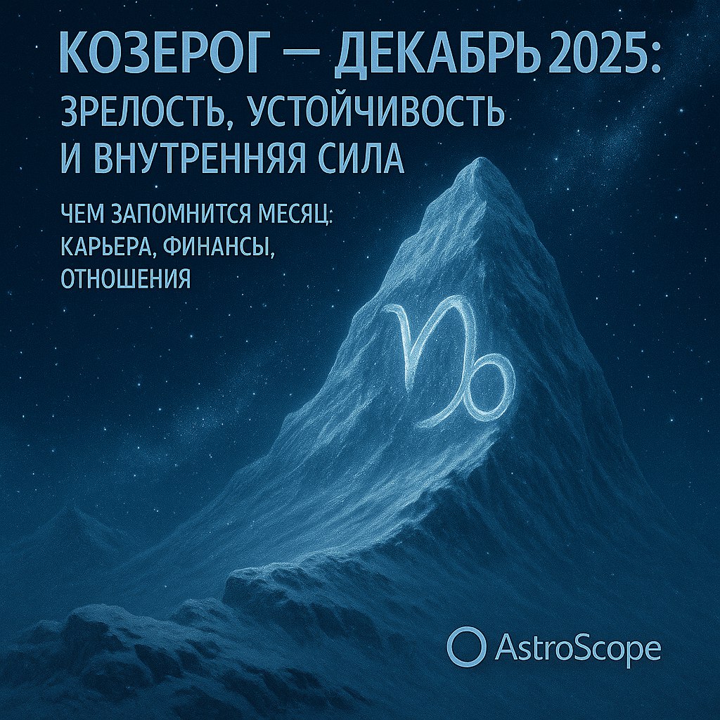 Козероги, декабрь 2025 — месяц внутренней мудрости, устойчивости и тихого триумфа