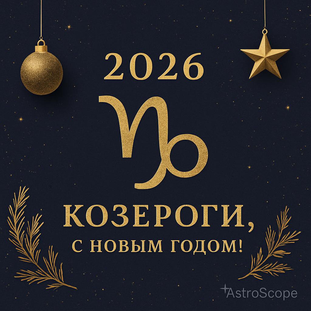 Козерог — поздравление с Новым 2026 годом | AstroScope
