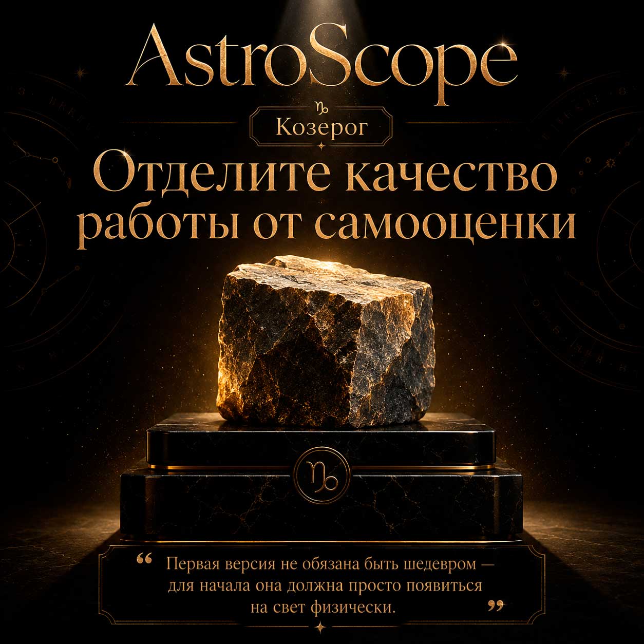 ♑ Козерог, энергия 10 августа: Отделите качество работы от самооценки