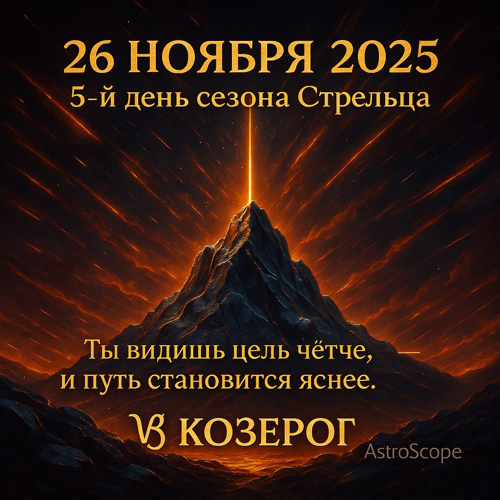 ♑ Козерог 26 ноября 2025 — день чёткого направления и внутренней силы