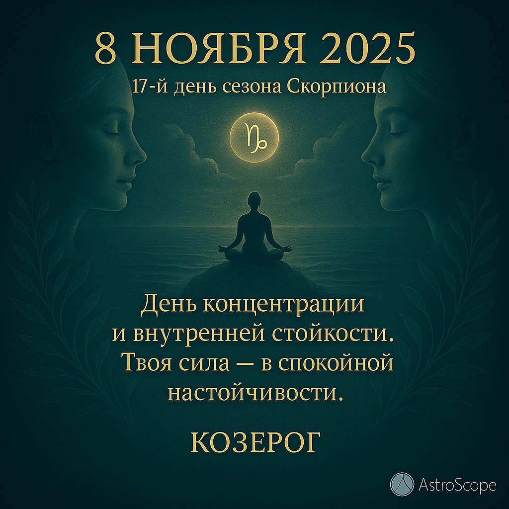 17-й день сезона Скорпиона — Сила Козерога в спокойствии
