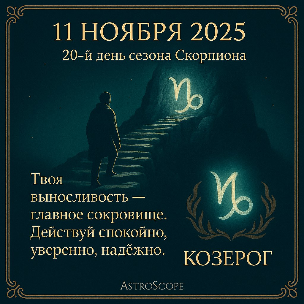 ♑ Козерог 11 ноября 2025 — шаг за шагом к вершине