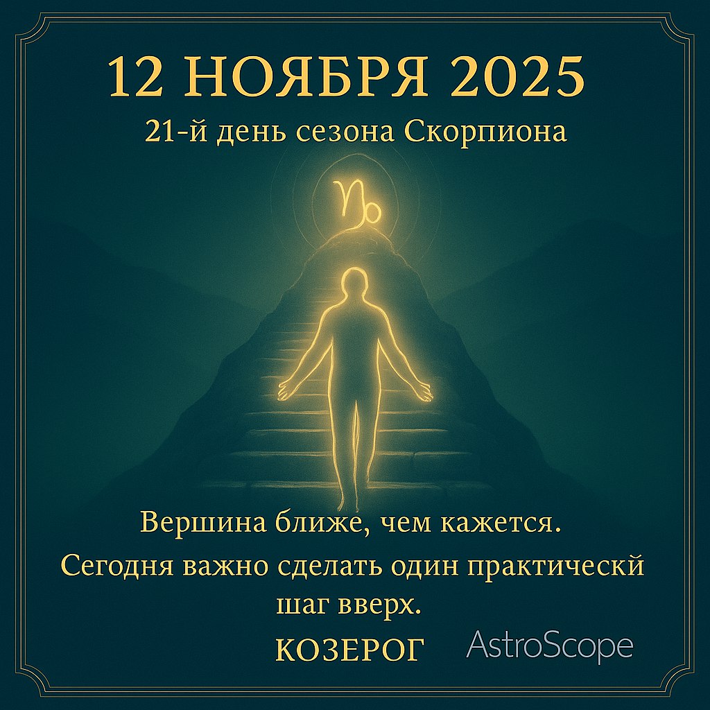 ♑ Козерог 12 ноября 2025 — Один шаг к вершине