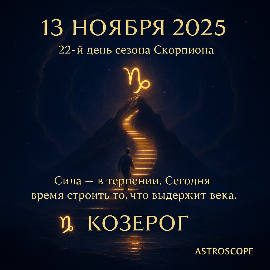 Козерог 13 ноября 2025 — время укреплять фундамент успеха