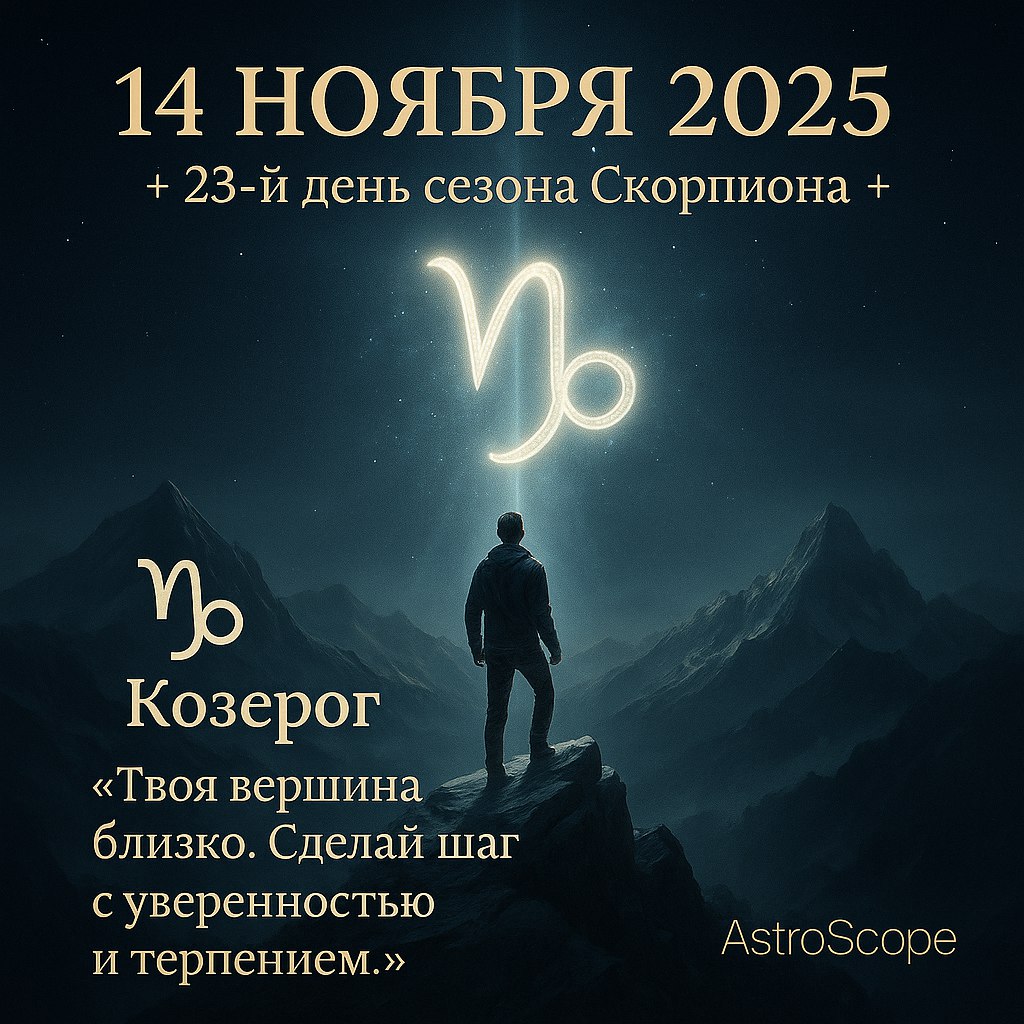 Козерог 14 ноября 2025 — время внутренней силы и уверенного шага