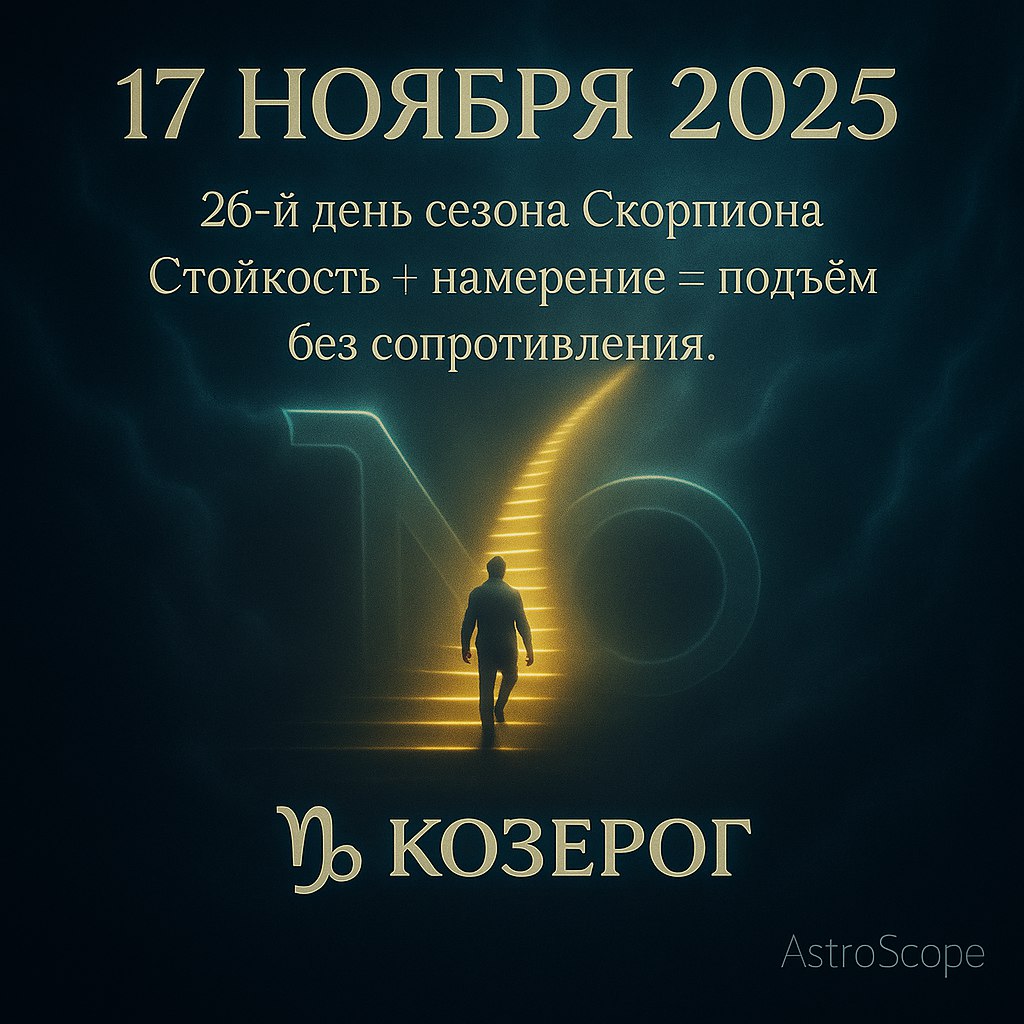 ♑ Козерог 17 ноября 2025 — шаг вверх к цели без лишних усилий