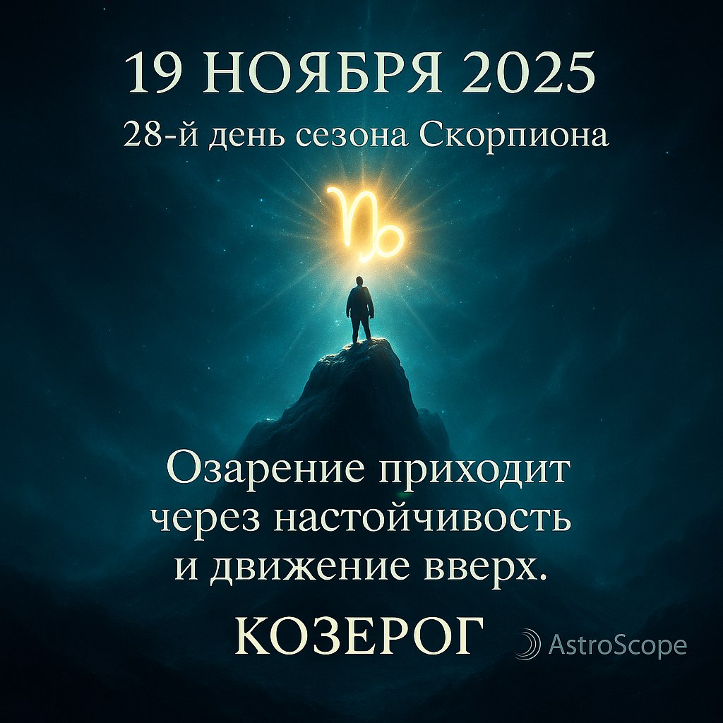 ♑ Козерог 19 ноября 2025 — Подъём к ясности через устойчивость и внутреннюю силу