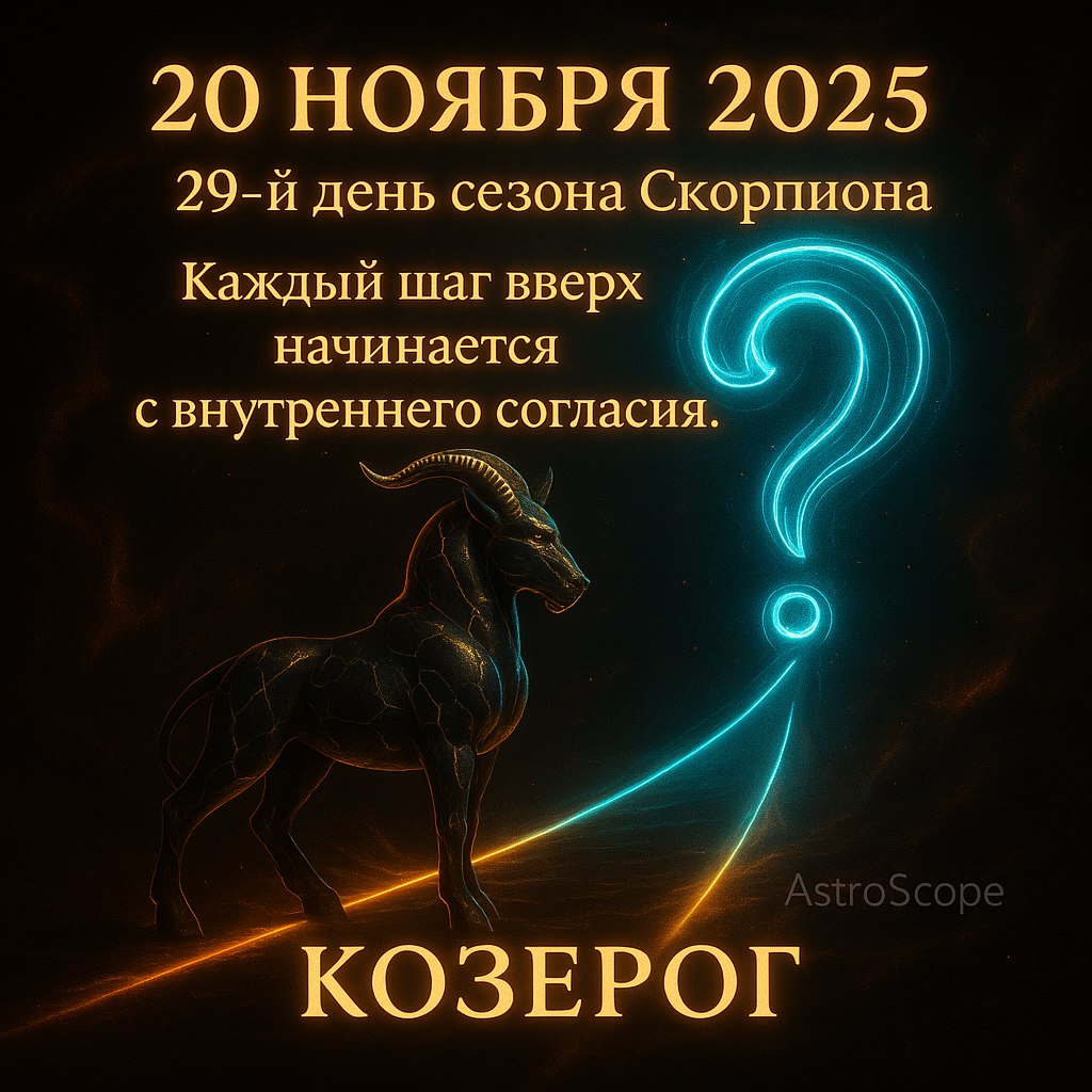 ♑ Козерог 20 ноября 2025 — шаг уверенности и внутренней силы