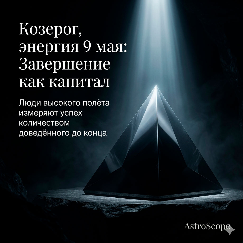 ♑ Козерог, энергия 9 мая: Завершение как капитал