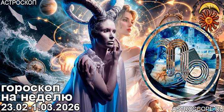 Козерог и ваш гороскоп на неделю по аспектам периода с 23 февраля по 1 марта 2026