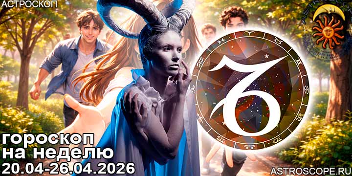 Козерог и ваш гороскоп на неделю по аспектам периода с 20 апреля по 26 апреля 2026