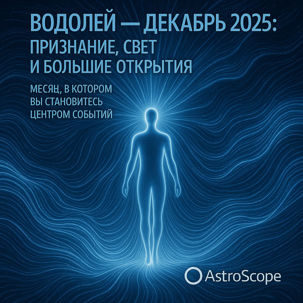 Водолей, декабрь 2025 — месяц признания, света и больших открытий