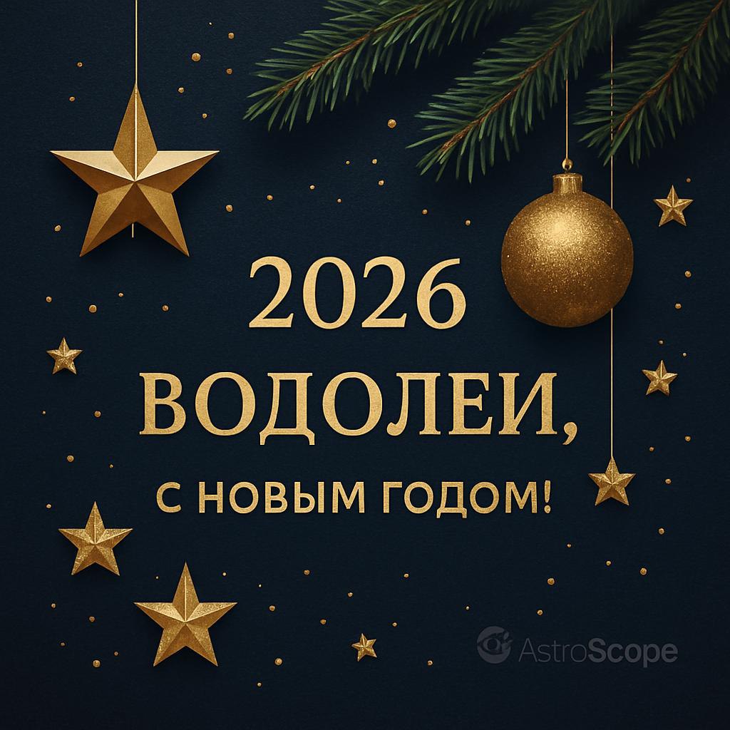Водолей — поздравление с Новым 2026 годом | AstroScope