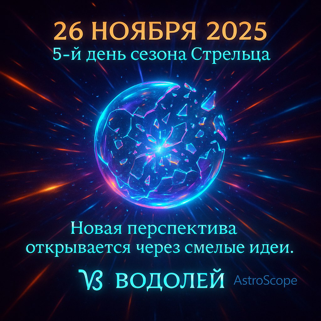 ♒ Водолей 26 ноября 2025 — день озарений и новых горизонтов