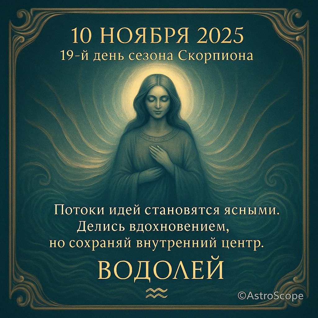 Водолей 10 ноября 2025 — день ясных идей